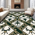 thumbnail image 1 of ODIKA 3'x5' Machine Washable Non-Slip Area Rug, Rustic Holiday Antler Tartan Interlocking Festive High Traffic Rug with Pad, Green, 623105, 1 of 8