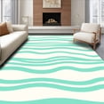 thumbnail image 1 of ODIKA 3'x5' Machine Washable Non-Slip Area Rug, Rustic Nautical Bands Horizontal Lines Retro High Traffic Rug, Green, 580535, 1 of 7