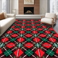 thumbnail image 1 of ODIKA 3'x5' Machine Washable Non-Slip Area Rug, Rustic Winter Tartan Flooring Protection Merry Celebration High Traffic Rug with Pad, Red, 627569, 1 of 8