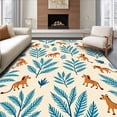 thumbnail image 1 of ODIKA 3'x5' Machine Washable Non-Slip Area Rug, Safari Adventure Scene With Friendly Wild Animals and Leaf Accents High Traffic Rug with Pad, Ivory, 684047, 1 of 8