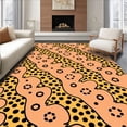thumbnail image 1 of ODIKA 3'x5' Machine Washable Non-Slip Area Rug, Safari Cheetah Print Bath Cute Feline Character Bathroom High Traffic Rug with Pad, Orange, 719200, 1 of 8