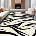 thumbnail image 1 of ODIKA 3'x5' Machine Washable Non-Slip Area Rug, Savanna Inspired Banded Elegant Fashionable High Traffic Rug, Black, 660178, 1 of 5