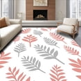 thumbnail image 1 of ODIKA 3'x5' Machine Washable Non-Slip Area Rug, Scandinavian Leaf Arrangement with Misty Rose Detail High Traffic Rug, Pink, 594166, 1 of 7