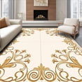 thumbnail image 1 of ODIKA 3'x5' Machine Washable Non-Slip Area Rug, Scrollwork Embossed Traditional Baroque High Traffic Rug, Gold, 475293, 1 of 7