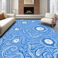 thumbnail image 1 of ODIKA 3'x5' Machine Washable Non-Slip Area Rug, Seaside Treasures with Nautical Rope and Shell Motifs High Traffic Rug, Blue, 707780, 1 of 7