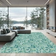 thumbnail image 1 of ODIKA 3'x5' Machine Washable Non-Slip Area Rug, Serpentine Leaf Cascade High Traffic Rug with Pad, Gray, 927859, 1 of 8