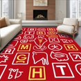 thumbnail image 1 of ODIKA 3'x5' Machine Washable Non-Slip Area Rug, Smart Start Nursery Foundation Displaying Fundamental Skills High Traffic Rug with Pad, Red, 695051, 1 of 8