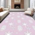 thumbnail image 1 of ODIKA 3'x5' Machine Washable Non-Slip Area Rug, Snowflake Cascade Winter Wonderland Floor Duo Seasonal High Traffic Rug, Pink, 651495, 1 of 7