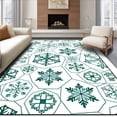 thumbnail image 1 of ODIKA 3'x5' Machine Washable Non-Slip Area Rug, Snowflake Crystal Medallion Anti Skid Waterproof Floor High Traffic Rug, Blue, 741919, 1 of 7