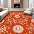 thumbnail image 1 of ODIKA 3'x5' Machine Washable Non-Slip Area Rug, Snowflake Jacquard Table Holiday Winter Festive Dining High Traffic Rug, Orange, 628881, 1 of 7