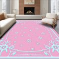 thumbnail image 1 of ODIKA 3'x5' Machine Washable Non-Slip Area Rug, Snowflake Plush Decorative Ornament Display Stand Photography High Traffic Rug, Pink, 600111, 1 of 7