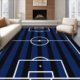 thumbnail image 1 of ODIKA 3'x5' Machine Washable Non-Slip Area Rug, Soccer Field Goals Center Circle Pitch High Traffic Rug with Pad, Blue, 841141, 1 of 8