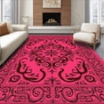 thumbnail image 1 of ODIKA 3'x5' Machine Washable Non-Slip Area Rug, Sophisticated Paisley Swirl Walkway Cover Decorative Accent High Traffic Rug with Pad, Pink, 621407, 1 of 8