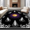 thumbnail image 1 of ODIKA 3'x5' Machine Washable Non-Slip Area Rug, Spooky Phantom Tree Skirt with Haunted Castle Moonlight Design High Traffic Rug, Black, 631679, 1 of 7