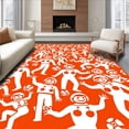 thumbnail image 1 of ODIKA 3'x5' Machine Washable Non-Slip Area Rug, Stadium Crowd Fan Enthusiasm Circular Team Spirit Support High Traffic Rug, Orange, 672736, 1 of 7