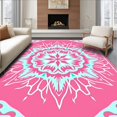 thumbnail image 1 of ODIKA 3x5 Machine Washable Non-Slip Area Rug, Starburst Medallion Array Showcasing Radiant Symmetry High Traffic Rug, Pink, 530159, 1 of 7