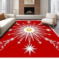 thumbnail image 1 of ODIKA 3'x5' Machine Washable Non-Slip Area Rug, Starburst Radial Design Holiday Floor Accent with Celestial High Traffic Rug with Pad, Red, 639819, 1 of 8