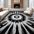 thumbnail image 1 of ODIKA 3'x5' Machine Washable Non-Slip Area Rug, Starburst Radial with Explosive Energy Rays High Traffic Rug, Black, 494326, 1 of 7