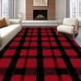 thumbnail image 1 of ODIKA 3'x5' Machine Washable Non-Slip Area Rug, Style Plaid with Mountain Cabin Inspired High Traffic Rug with Pad, Red, 615201, 1 of 8