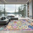 thumbnail image 1 of ODIKA 3'x5' Machine Washable Non-Slip Area Rug, Stylish Interlocking with Vibrant Multicolor Accents High Traffic Rug, Gray, 891424, 1 of 7