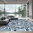 ODIKA 3x5 Machine Washable Non-Slip Area Rug, Stylish Modern Maze with ...
