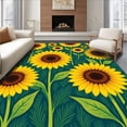 thumbnail image 1 of ODIKA 3'x5' Machine Washable Non-Slip Area Rug, Sunflower Field Crochet Hook Kit with Yarn Stitching Guide High Traffic Rug, Yellow, 745189, 1 of 7