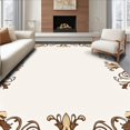 thumbnail image 1 of ODIKA 3'x5' Machine Washable Non-Slip Area Rug, Sunwashed Boho Floral with Serene Botanical Scrollwork High Traffic Rug, Brown, 547078, 1 of 7