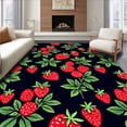 thumbnail image 1 of ODIKA 3'x5' Machine Washable Non-Slip Area Rug, Sweet Berry Patch Garden Delight Accent High Traffic Rug with Pad, Red, 682403, 1 of 8