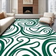 thumbnail image 1 of ODIKA 3'x5' Machine Washable Non-Slip Area Rug, Swirled Marble with Vibrant Emerald Spiral Motifs High Traffic Rug with Pad, Green, 559373, 1 of 8