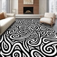 thumbnail image 1 of ODIKA 3'x5' Machine Washable Non-Slip Area Rug, Tie Dye Swirl Monochrome High Traffic Rug with Pad, Black, 474049, 1 of 8