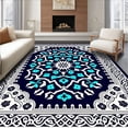 thumbnail image 1 of ODIKA 3'x5' Machine Washable Non-Slip Area Rug, Tile Inspired Mosaic Floor Covering High Traffic Rug, Blue, 473409, 1 of 7