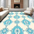 thumbnail image 1 of ODIKA 3'x5' Machine Washable Non-Slip Area Rug, Tile Inspired Quatrefoil Machine High Traffic Rug, Blue, 592215, 1 of 7