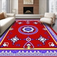 thumbnail image 1 of ODIKA 3'x5' Machine Washable Non-Slip Area Rug, Tile Mosaic with Intricate Interlocking High Traffic Rug with Pad, Red, 555224, 1 of 8