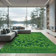 thumbnail image 1 of ODIKA 3'x5' Machine Washable Non-Slip Area Rug, Traditional Dark Green High Traffic Rug, Green, 1050587, 1 of 7