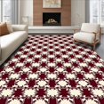thumbnail image 1 of ODIKA 3'x5' Machine Washable Non-Slip Area Rug, Traditional Quatrefoil Lattice with Interlocking Honeycomb Design High Traffic Rug with Pad, Red, 661614, 1 of 8