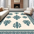 thumbnail image 1 of ODIKA 3'x5' Machine Washable Non-Slip Area Rug, Transitional Damask Floral Eclectic Decorative Artistic High Traffic Rug with Pad, Beige, 484280, 1 of 8