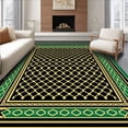 thumbnail image 1 of ODIKA 3'x5' Machine Washable Non-Slip Area Rug, Trellis Lattice Network Jewel Embellished High Traffic Rug with Pad, Green, 579251, 1 of 8