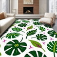 thumbnail image 1 of ODIKA 3'x5' Machine Washable Non-Slip Area Rug, Tropical Foliage Dreamscape with Abstract Botanical Layers High Traffic Rug, Green, 704265, 1 of 7
