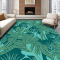 thumbnail image 1 of ODIKA 3'x5' Machine Washable Non-Slip Area Rug, Tropical Palm Frond Leaf Botanical Garden High Traffic Rug with Pad, Green, 454679, 1 of 8