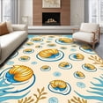 thumbnail image 1 of ODIKA 3'x5' Machine Washable Non-Slip Area Rug, Tropical Seashell Nautilus High Traffic Rug, Ivory, 708690, 1 of 7
