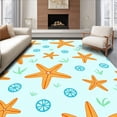 thumbnail image 1 of ODIKA 3'x5' Machine Washable Non-Slip Area Rug, Tropical Starfish Lagoon Wonderland Seabed Adventure High Traffic Rug, Orange, 703653, 1 of 7