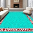 thumbnail image 1 of ODIKA 3'x5' Machine Washable Non-Slip Area Rug, Vibrant Artistic Decorative Ornate Sevilla High Traffic Rug with Pad, Red, 587690, 1 of 8