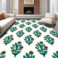 thumbnail image 1 of ODIKA 3'x5' Machine Washable Non-Slip Area Rug, Vintage Botanical Leafy Spiral Swirl Trellis Mosaic High Traffic Rug with Pad, Green, 578890, 1 of 8