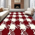 thumbnail image 1 of ODIKA 3'x5' Machine Washable Non-Slip Area Rug, Vintage Cabin Checkered Hearth Accent High Traffic Rug, Red, 618375, 1 of 7