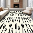 thumbnail image 1 of ODIKA 3'x5' Machine Washable Non-Slip Area Rug, Vintage Cutlery with Retro Design High Traffic Rug, Black, 734894, 1 of 7
