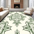 thumbnail image 1 of ODIKA 3'x5' Machine Washable Non-Slip Area Rug, Vintage Distressed Damask with Ornate Scrollwork Elegant Traditional High Traffic Rug, Green, 590564, 1 of 7