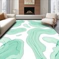 thumbnail image 1 of ODIKA 3'x5' Machine Washable Non-Slip Area Rug, Watercolor Splash Abstract Art with Fluid Paint Strokes High Traffic Rug with Pad, Green, 522104, 1 of 8