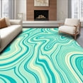 thumbnail image 1 of ODIKA 3x5 Machine Washable Non-Slip Area Rug, Wave Crest Textured Surface High Traffic Rug, Blue, 373727, 1 of 7