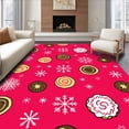 thumbnail image 1 of ODIKA 3'x5' Machine Washable Non-Slip Area Rug, Whimsical Baked Treat Winter Celebration Decorative Front Entry High Traffic Rug with Pad, Red, 740388, 1 of 8