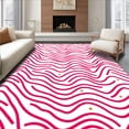thumbnail image 1 of ODIKA 3'x5' Machine Washable Non-Slip Area Rug, Whimsical Wave Abstract Boutique High Traffic Rug with Pad, Pink, 559449, 1 of 8
